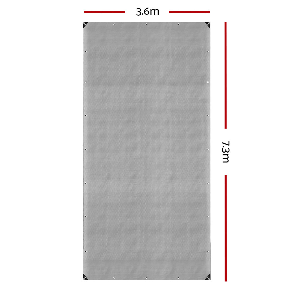 DS NA 3.6x7.3m Tarp Camping Tarps Poly Tarpaulin Heavy Duty Cover 180gsm Silver
