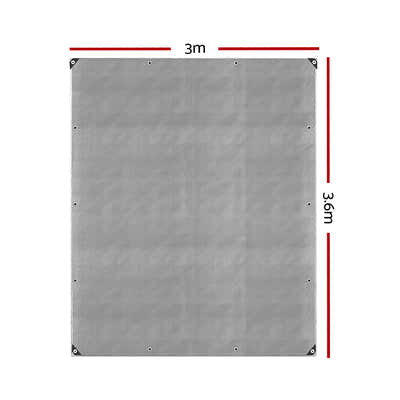 Instahut Tarpaulin Tarp 3x3.6m Camping Tarps Poly Heavy Duty Cover 180gsm