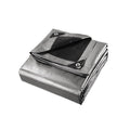 DS NA Instahut 7.3x9m Camping Tarp Poly Tarpaulin Heavy Duty Cover 180gsm Silver