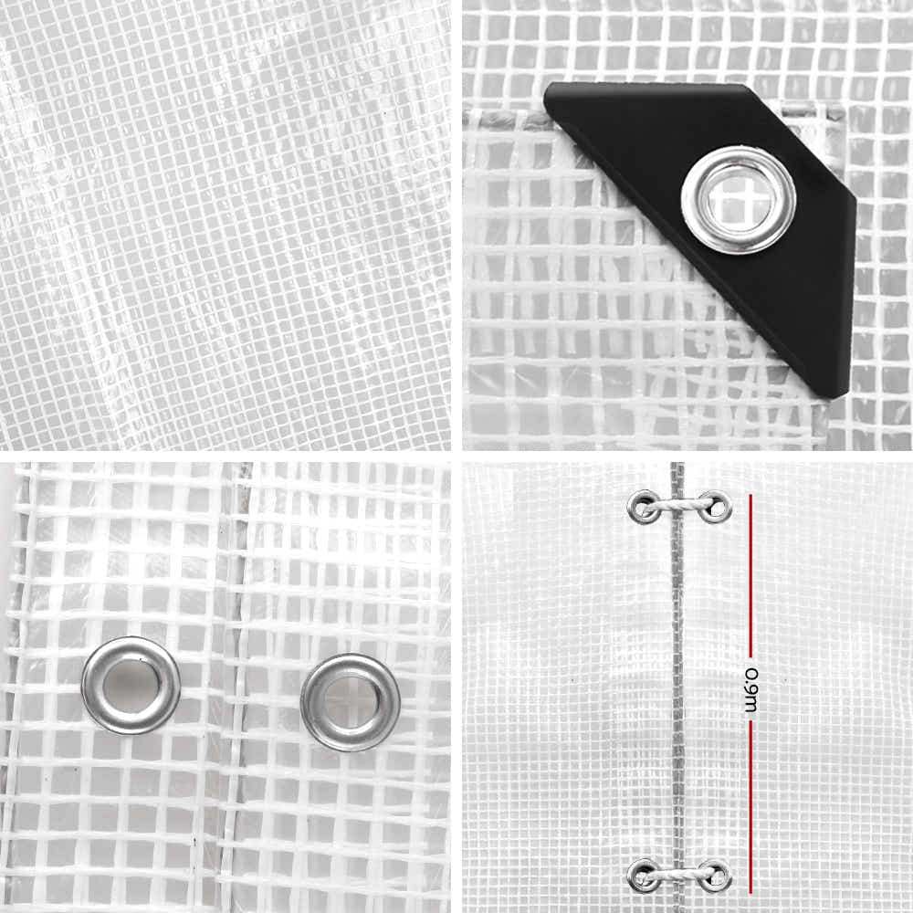 Instahut 3x4m Tarp Camping  Poly Tarpaulin Heavy Duty Cover 135gsm Clear