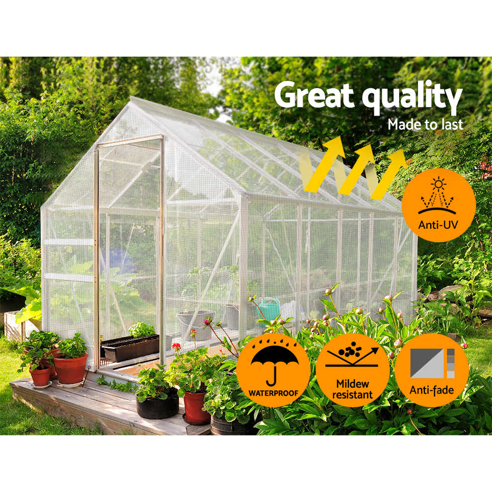 Instahut 3x4m Tarp Camping  Poly Tarpaulin Heavy Duty Cover 135gsm Clear