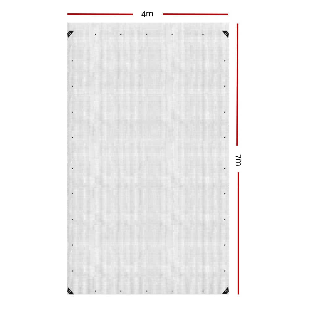 4x7m Tarp Camping Tarps Poly Tarpaulin Heavy Duty Cover 135gsm Clear