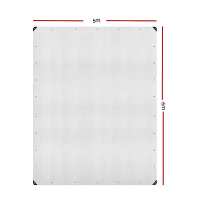 DS NA Instahut 5x6m Tarp Camping Poly Tarpaulin Heavy Duty Cover 135gsm Clear