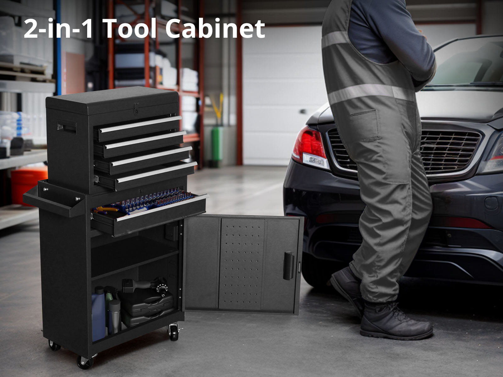 Tool Cabinet Compact Combo Black