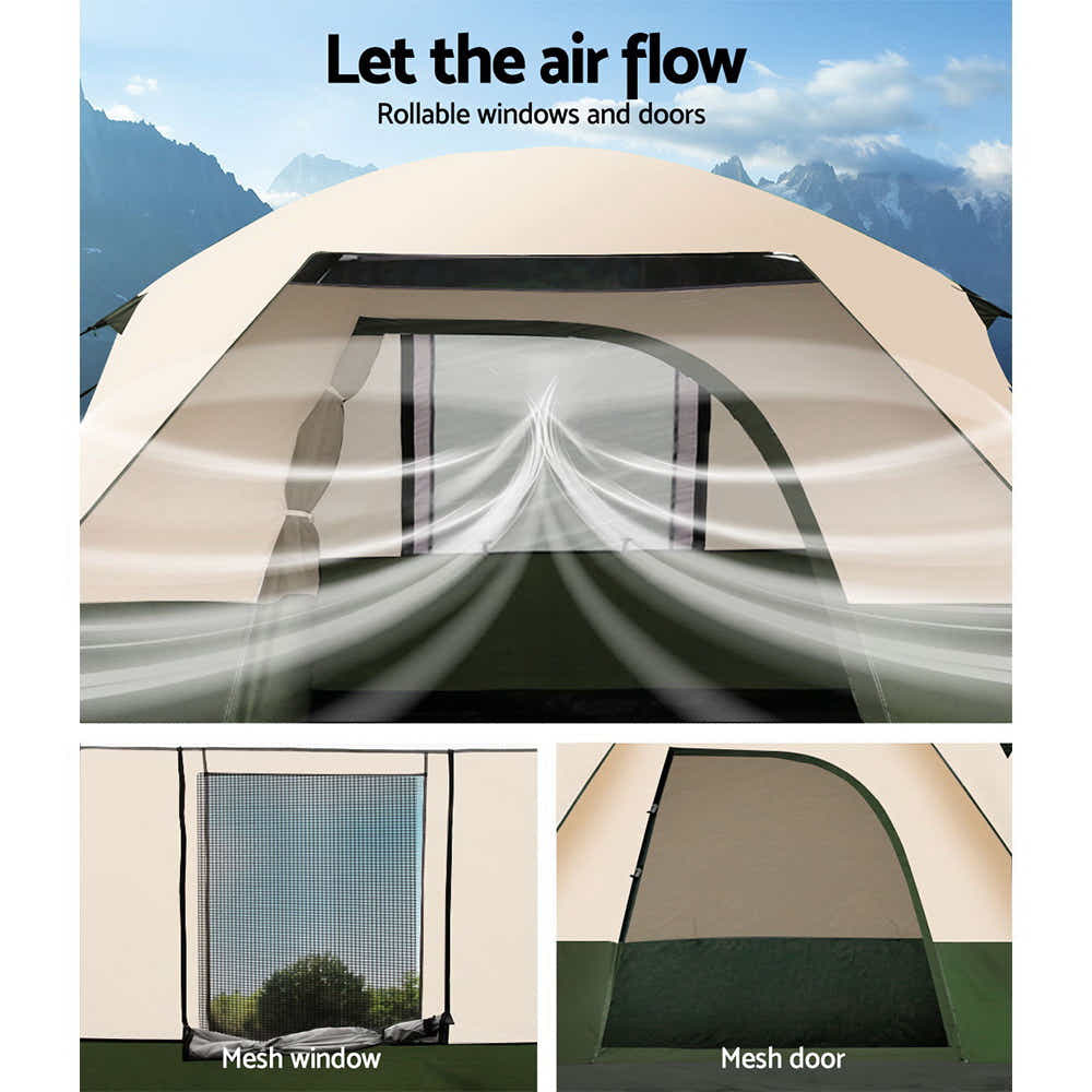 DS NA Weisshorn Family Camping Tent 4 Person Hiking Beach Tents Green