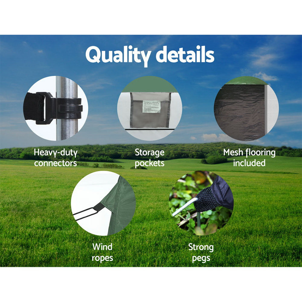 DS NA Double Camping Shower Toilet Tent Outdoor Portable Change Room Green