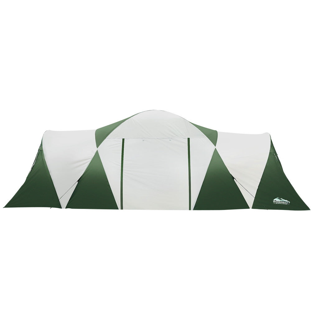 DS NA Weisshorn Family Camping Tent 12 Person Hiking Beach Tents (3 Rooms) Green