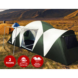 DS NA Weisshorn Family Camping Tent 12 Person Hiking Beach Tents (3 Rooms) Green