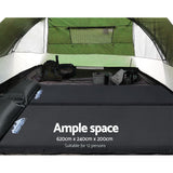 DS NA Weisshorn Family Camping Tent 12 Person Hiking Beach Tents (3 Rooms) Green