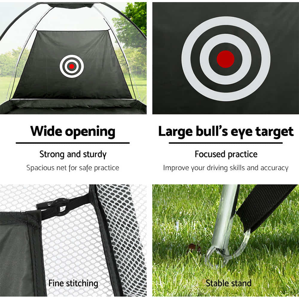 Golf & Soccer Practice Net Tent with Target Mat - 3 m