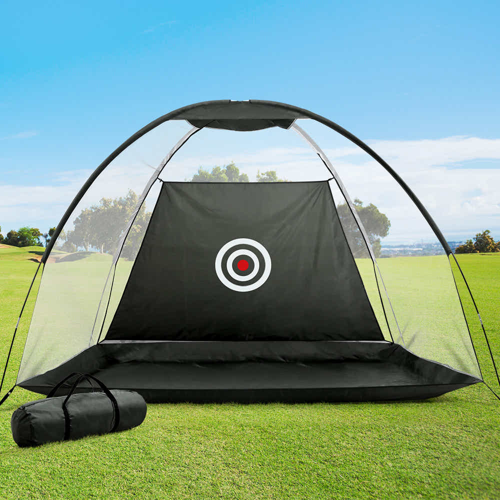 Golf & Soccer Practice Net Tent with Target Mat - 3 m