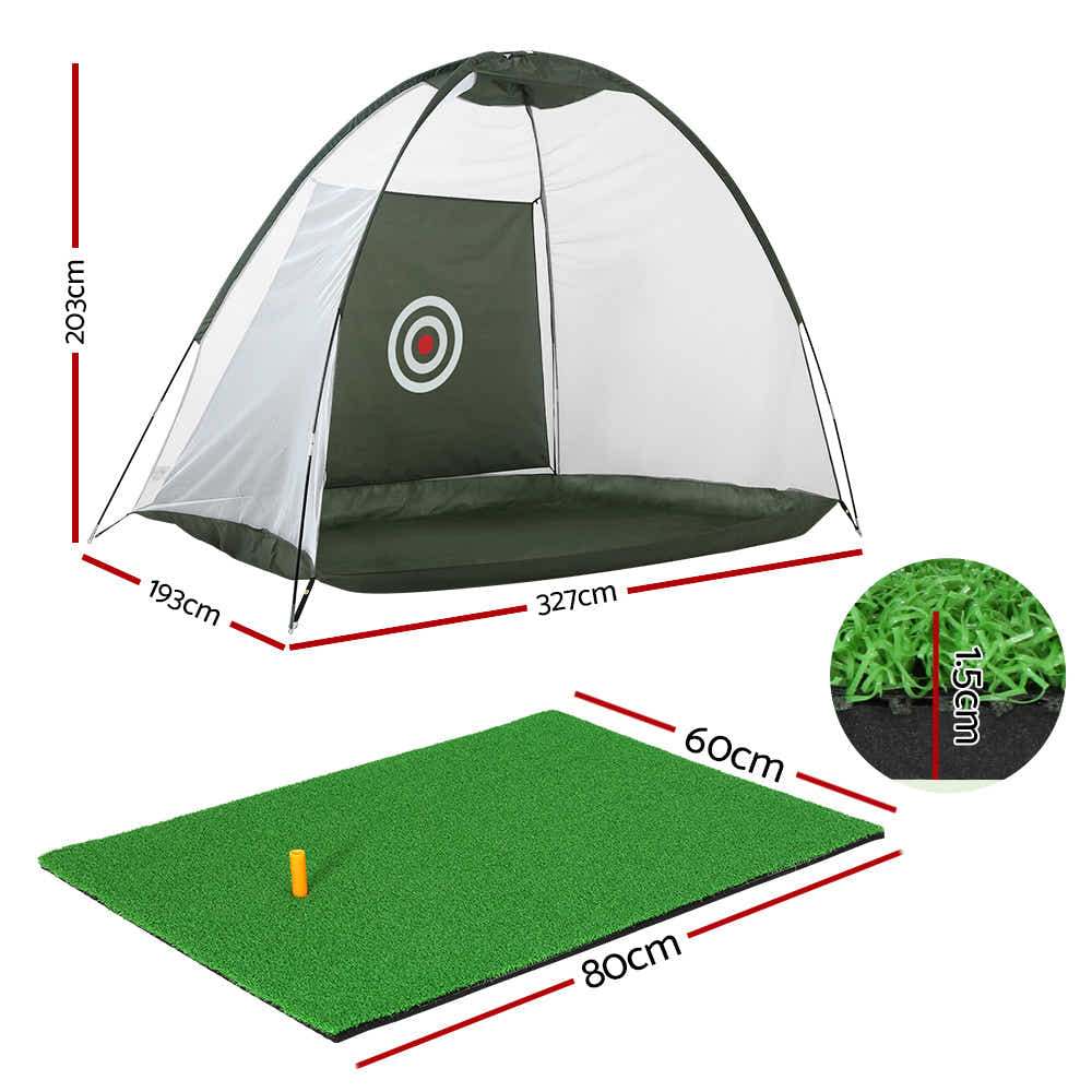 DS NA Everfit Golf Practice Net And Training Mat Driving Range Target HittingMat