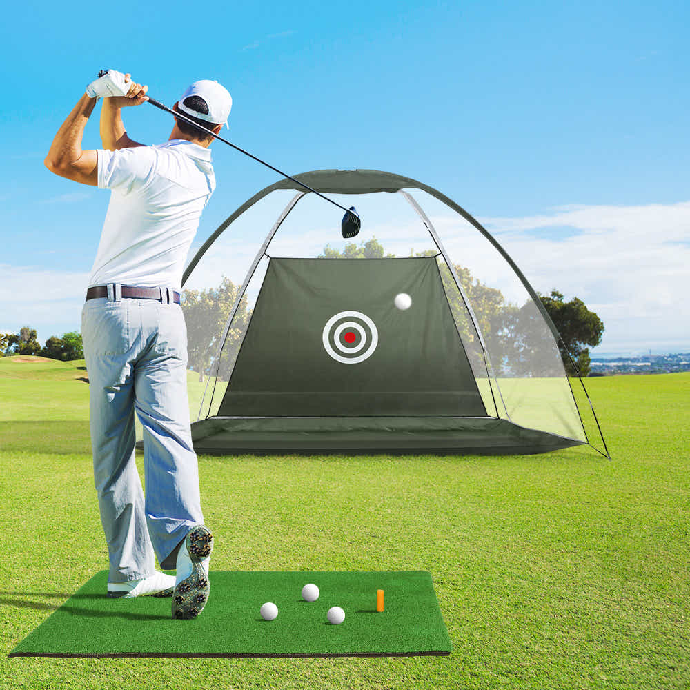 DS NA Everfit Golf Practice Net And Training Mat Driving Range Target HittingMat