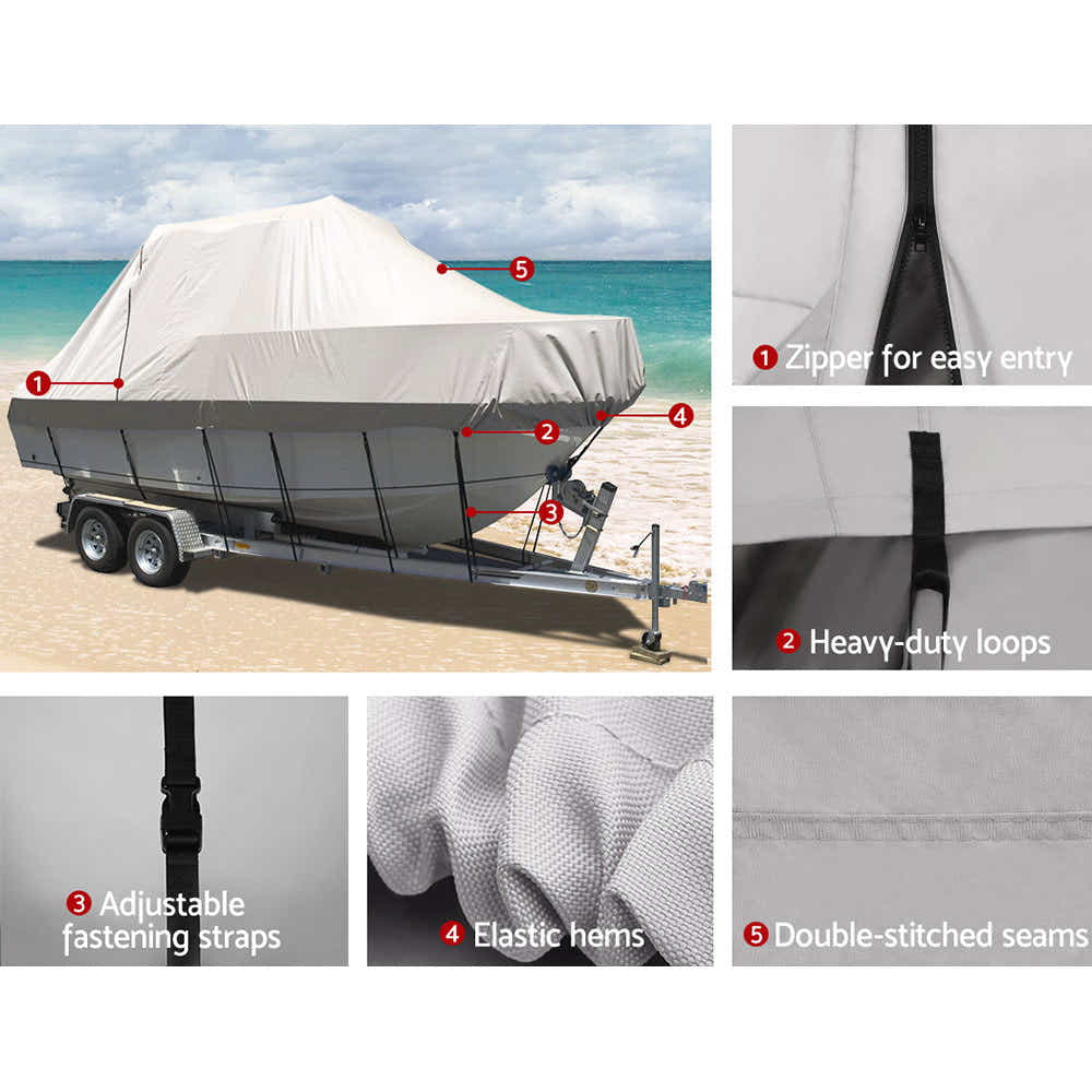 DS NA Seamanship 19-21ft Boat Cover Trailerable Jumbo 600D Marine Heavy Duty