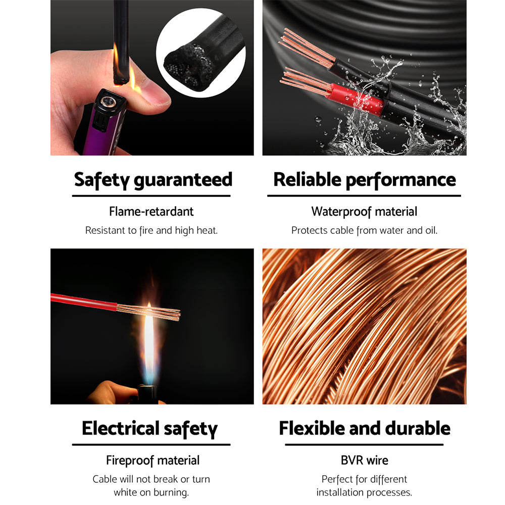 DS NA 2.5MM Electrical Cable Twin Core Extension Wire 100M Car Solar Panel 450V