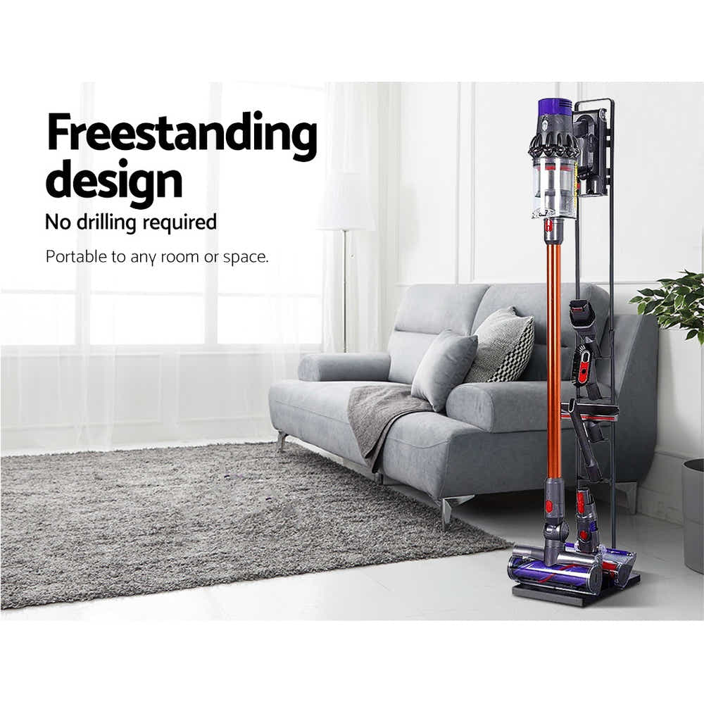 DS NA Freestanding Dyson Vacuum Rack Holder for Dyson V6 V7 V8 V10 V11 V12 Black