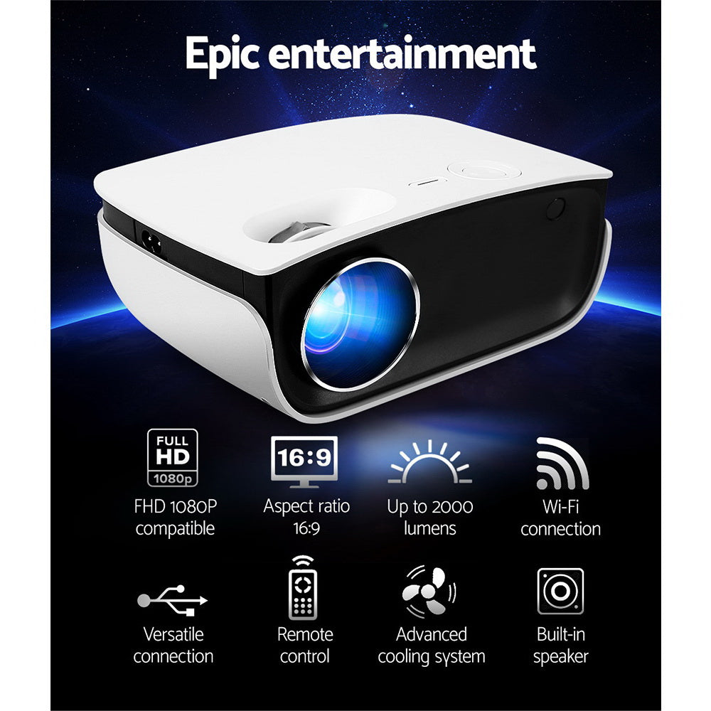 Mini Video Projector Wifi USB HDMI Portable HD 1080P Home Projector