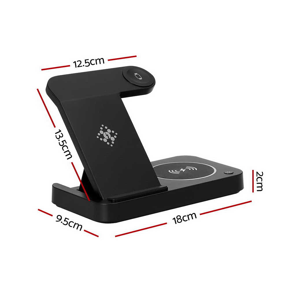 DS NA Devanti 4-in-1 Wireless Charger Station Fast Charging for Phone Black