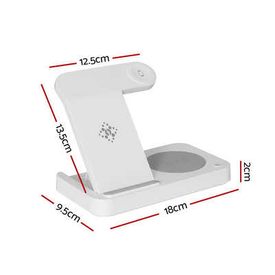 DS NA Devanti 4-in-1 Wireless Charger Dock Fast Charging for Phone White