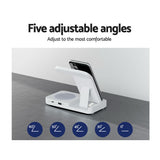 DS NA Devanti 4-in-1 Wireless Charger Dock Fast Charging for Phone White