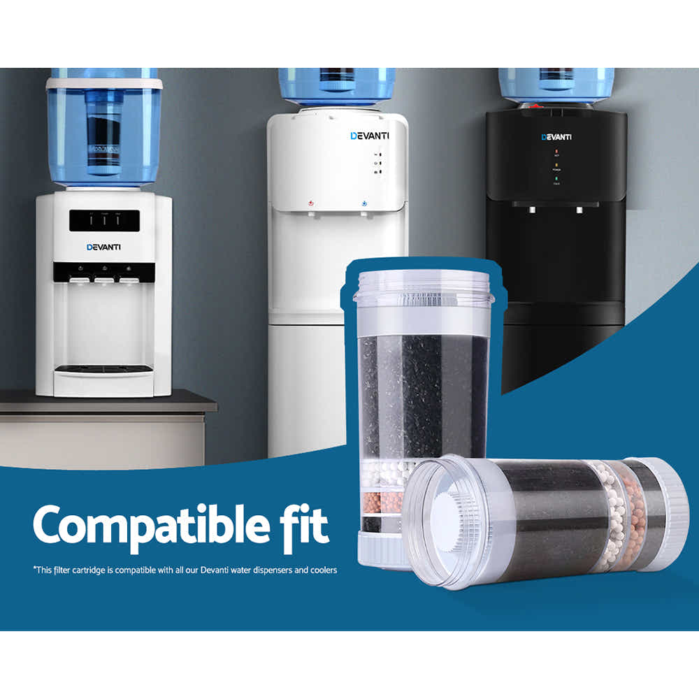 DS NA Devanti Water Cooler Filter Purifier 2 Pack Ceramic Carbon Mineral