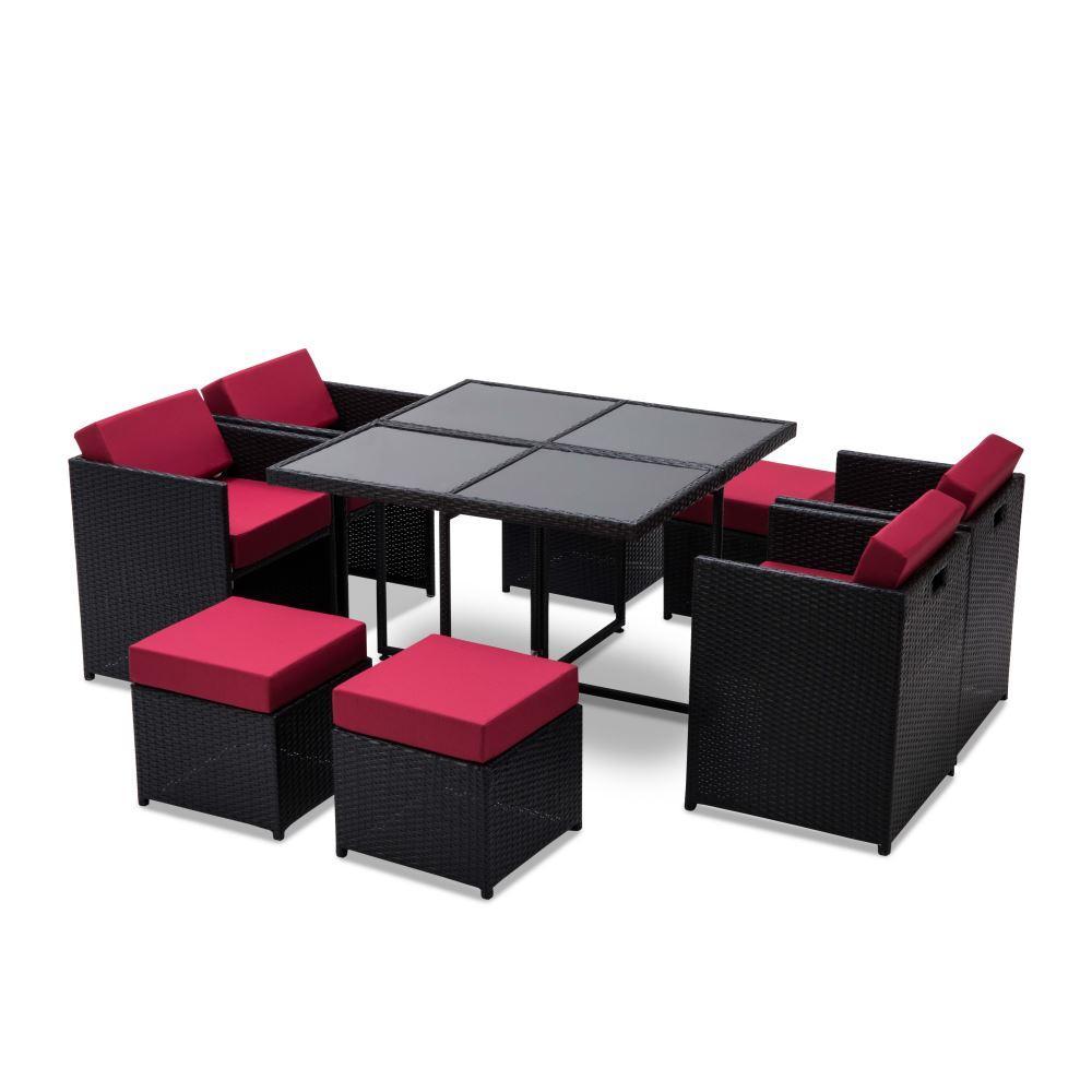 Genoa Outdoor 9Pcs Dining Set Aluminium frame