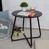 DS BS Steel Cross Frames Legs Round Sofa Side Coffee Table-Black