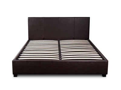 Bass PU Storage Bed and Bonnell Mattress Combo - Queen