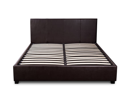 Bass PU Storage Bed and Bonnell Mattress Combo - Queen