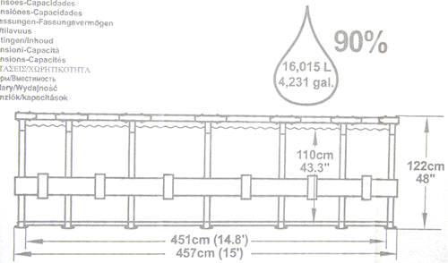 DS BESTWAY STEEL PRO 15FT POOL 4.57 x 1.22m