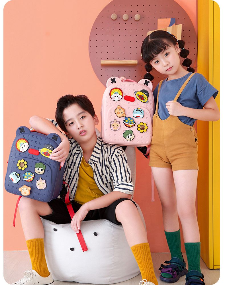 DS BS Kids Tide Cartoon Backpack-Pink