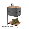 DS BS 2 Drawers Steel Frame Fabric Bedside Table