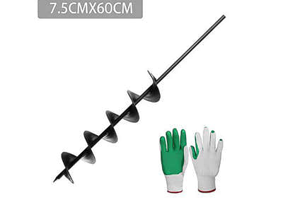 DS NA GIANTZ Power Garden Auger Small Earth Planter 75 X 600MM Black