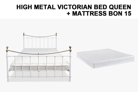 Queen Bed Frame With 15cm Bonnell Queen Mattress - Combo