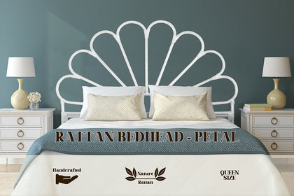Rattan Bedhead Petal - Queen