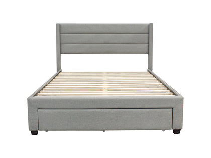 Coronado-A Fabric Bed with Drawers Double Grey