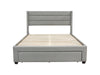 Coronado-A Fabric Bed with Drawers Queen Grey