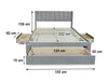 Coronado-A Fabric Bed with Drawers Double Grey