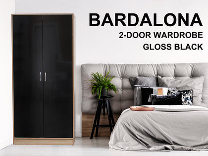 Bardalona 2-Door Wardrobe Black