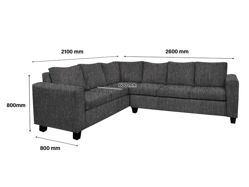 DS NZ Made Kareena Corner Sofa - Kido Black