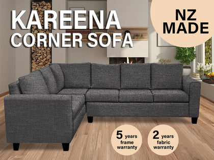 DS NZ made Kareena corner sofa kido Black