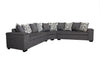 DS NZ made Ella corner sofa kido black with pattern cushions (Michigan)