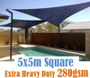 280Gsm Hdpe Shade Sail 5X5M Black